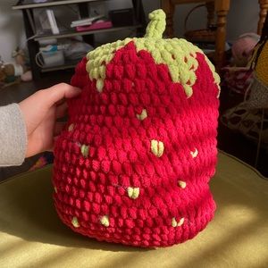 Handmade crochet strawberry plush